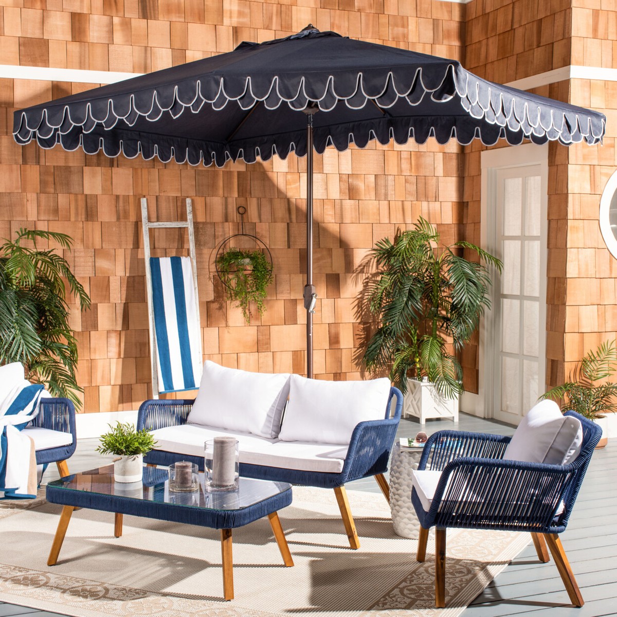 6 chair patio table with umbrella 6PC Patio Table Set & Umbrella GM-202012-  BizChair
