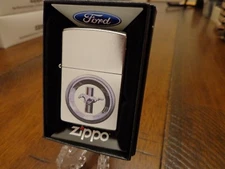 FORD MUSTANG LOGO STREET CHROME ZIPPO LIGHTER MINT IN BOX