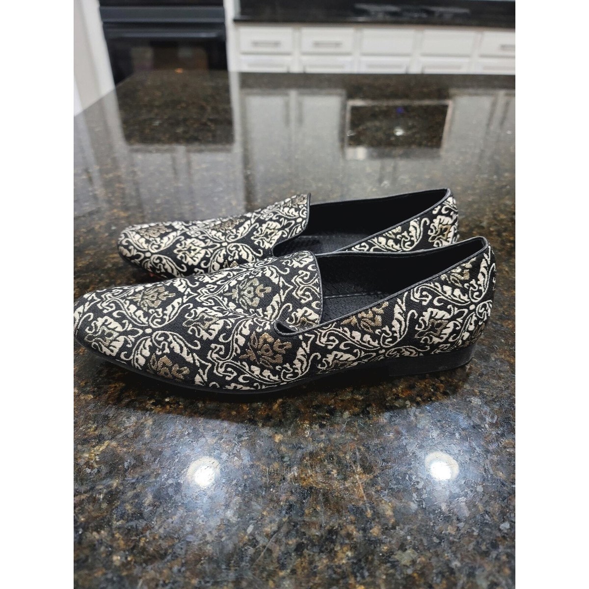 Giorgio Brutini Loafer Shoes Mens Size 11M Black Paisley Print Round Toe Slip On Giorgio Brutini Loafer Shoes Mens Size 11M Black Paisley  main image 2