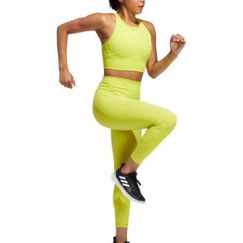 Medias Adidas Believe This Rib Mix 7/8 amarillo ácido nuevas con etiquetas pequeñas - Imagen 2 de 8