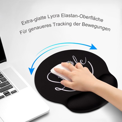 Tapis de Souris Ergonomique en Gel avec Repose-Poignet Noir - Photo 3/7