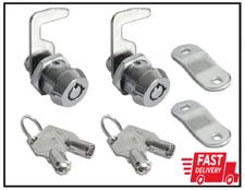 2 Pack Toolbox Lock 5/8" Tubular Cam Replacement Lock Hook Cam Keyed Alike with 