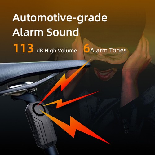 Bike Alarm 113dB Loud Waterproof Wireless E-Bike Motorcycle Alarm with Remote - Picture 10 of 13