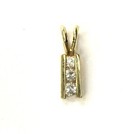 14k yellow gold .45ct SI1 H diamond 3 stone pendant necklace 1.6g estate — photo 2