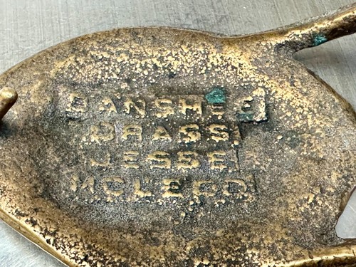 Banshee Brass Early Tech Ether Guild Jesse Mcleod Collectors Vintage Belt Buckle - Picture 10 of 17