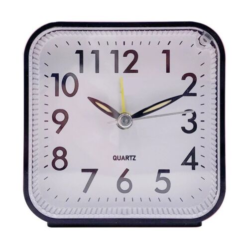 LED Desk Alarm Clock Nightlight Snooze Quiet Non Ticking Battery Powered Bedroom - Picture 12 of 12