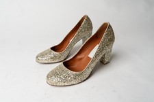 LANVIN Womens Silver Glitter Heels Size EU 39 / US 8