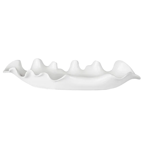Uttermost Ruffled Feathers Modern White Bowl - Picture 2 of 3