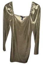 Forever 21 Women's  Olive Green Long Sleeve Knit Party Club Dress Size S NWT