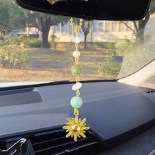 Sun Hanging Car Charm, Hanging Ornament, Rear View Mirror Accessories Cute Boho