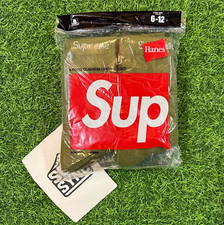 ON SALE - Supreme x Hanes Olive Green Crew Socks 4 Pack Men 6-12 New