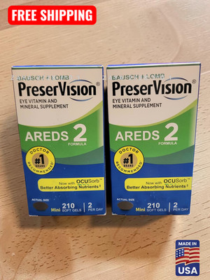 Pack of 2 | PreserVision AREDS 2 Eye Vitamins Mini Softgels 210 Count | Each