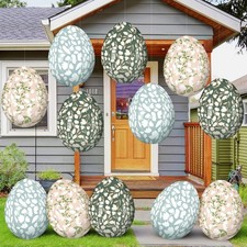 12 Pack 24 Inch Giant Easter Inflatable Eggs Outdoor Decorations Large Colorf...