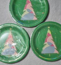 NEW 24 Christmas Tree Plates 9" Paper Disposable 3 Pks 8 Each Holiday Season