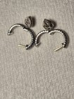 Andrea Candela 925 18K Diamond Heart drop Pierced Hoops — photo 9