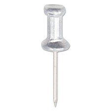 CPAL5 Aluminum Head Push Pins, Aluminum, Silver, 5/8-Inch, 100/Box