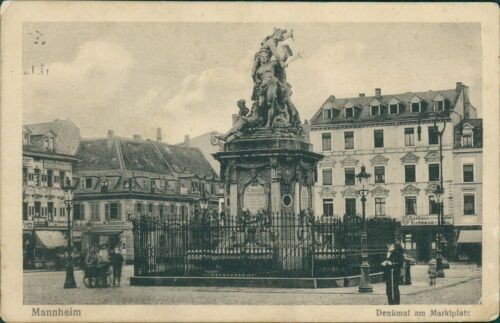 Ansichtskarte Mannheim Denkmal am Marktplatz 1915 (Nr.9111)
