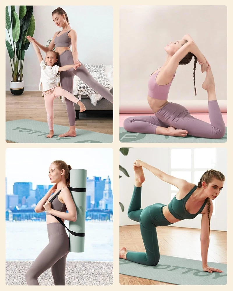Extra Wide 72x32 Inch Non-Slip Eco-Friendly Yoga Mat for Fitness & Exercise