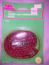 Vintage Bike Lock Bike Extras 3ft Chian And Combination Lock NOS