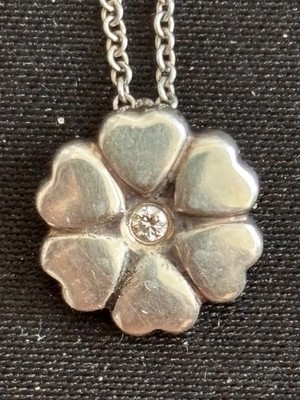 Tiffany&Co SS 925 Paloma Picasso Diamond Crown of Hearts Necklace