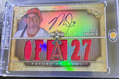 2013 Topps Triple Threads Future Phenoms Relic Auto 101 Mike Trout SSP Sepia /75