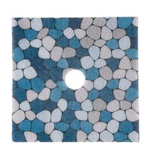 Non Slip Shower Mat - 27x27 in, Drain Hole, Secure, PVC Loofah, Boho Style