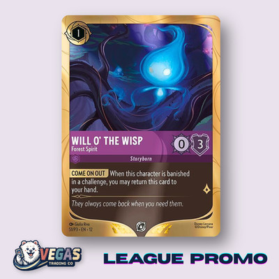 Will O' The Wisp Forest Spirit 51/P3 League Promo Wilds Unknown Brave NM Lorcana