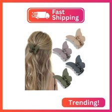ATODEN Butterfly Hair Clips 4Pcs Matte Claw Clips for Thin Hair, Cute Hair Acces