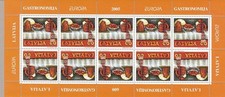 2005 EUROPE CEPT, Latvia, 1 Minifoil of 10 values, Gastronomy MNH**
