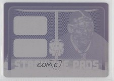 2017 Leaf Men Stack the Pads Printing Plate Magenta 1/1 Jacques Plante HOF k4s