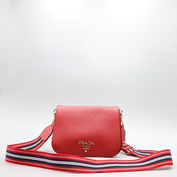Prada Red Leather Dinosaur Crossbody Bag