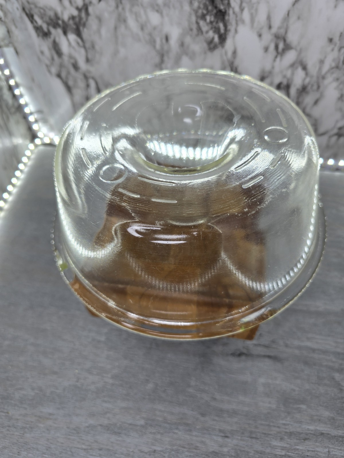 Vintage 1940s Glasbake Clear Glass Queen Anne Jello Mold Bundt Cake Pan