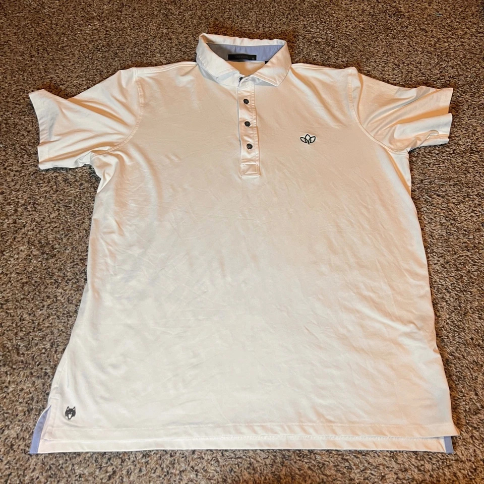 Camisa Polo Greyson XL Blanca Golf Atlética Logo Lobo Ropa de Hombre Foto 2 de 4