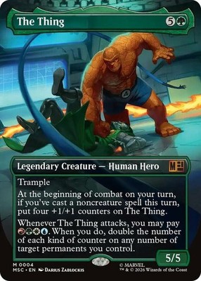 x1 The Thing - Foil - Borderless M MTG Commander: Marvel Super Heroes M/NM, Engl