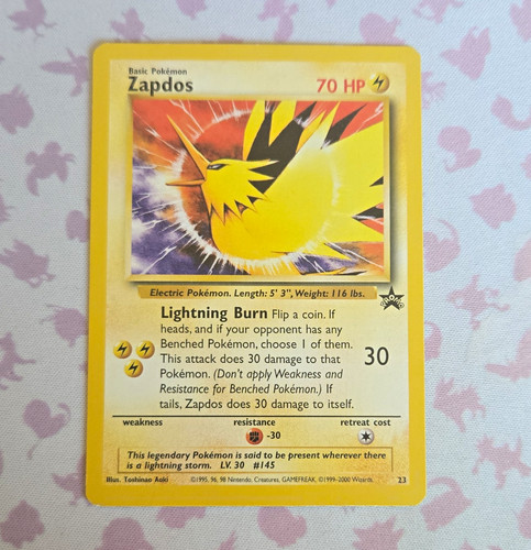 Pokémon TCG Zapdos Wotc Promo 23/53 Promo Regular English Basic 70 HP Aoki