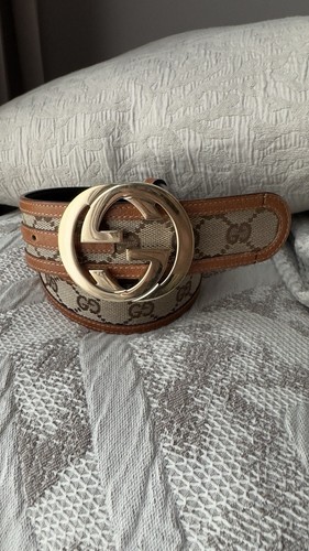 Gucci Signature GG BUCKLE  BELT, Sz 34, 85 Cm Authentic