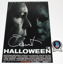 JAMIE LEE CURTIS SIGNED HALLOWEEN 2018 12x18 MOVIE POSTER HORROR BECKETT COA BAS