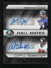 2025 Panini Black Hall Mates Dual 47/50 Jonathan Ogden Warren Sapp Auto HOF 4l3