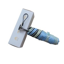 Travel Small Mini Sun Umbrella with Case Lightweight Blue and Green Gradient