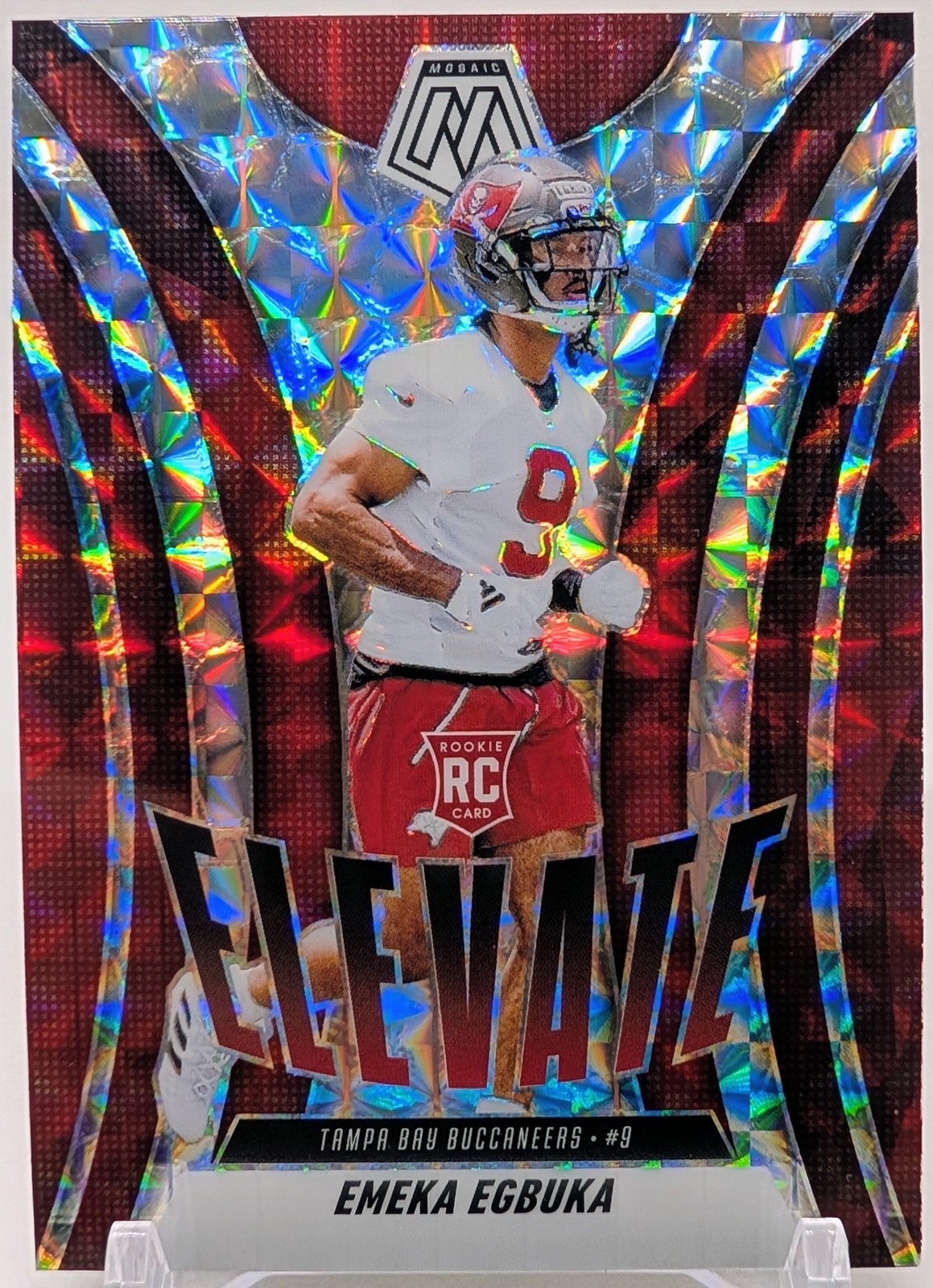 2025 Panini Mosaic Football - Emeka Egbuka Card 2 Rookie Elevate Silver Mosaic