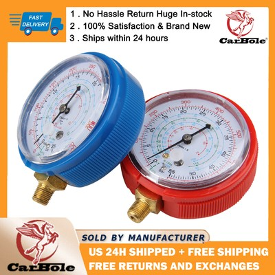#ad #ad 2x HVAC Refrigeration Low amp; High Pressure Gauge A C Air Conditioner Recharge PSI $16.99