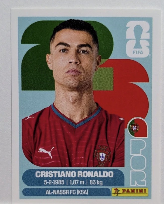 2026 Panini FIFA World Cub. Cristiano Ronaldo ( CR7). White Sticker, POR 15. 