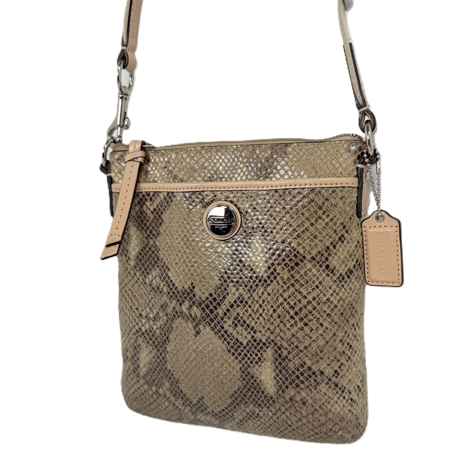 Coach Python Print Swingpack Crossbody Bag Khaki … - image 3