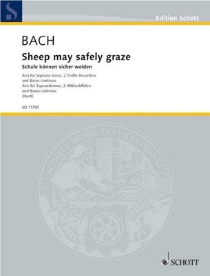 Schaf kann sicher BWV 208 Partitur und Stimmen Sopran, 2 Altblockflöten (Flöten) an