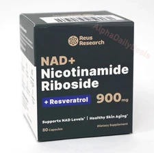 NEW Reus Research NAD+ Nicotinamide Riboside Resveratrol Anti-Aging Supplement