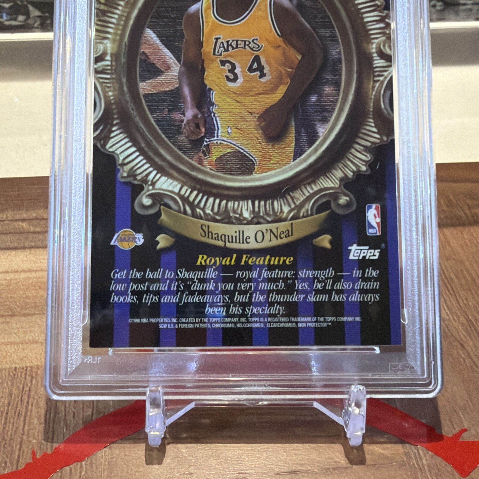 1998-99 Topps Roundball Royalty Shaquille O'Neal #R9 Refractor PSA 9 Mint view 7