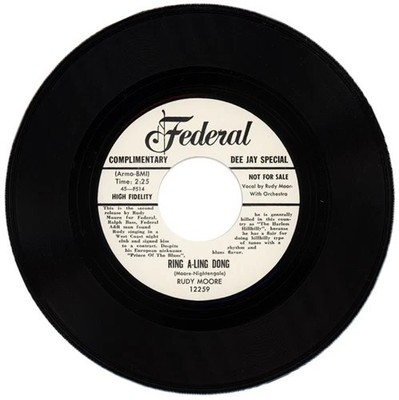 45Re RUDY MOORE ''The Buggy Ride / Ring A-Ling Dong''  Great Rockin' R&B 2 Sider 