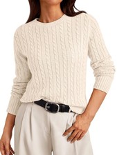LILLUSORY Womens Lightweight Cable Knit Soft Business Casual Trendy Classic P...