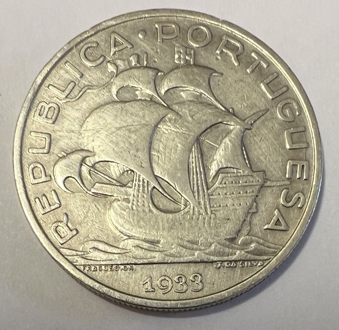 Portugal 🇵🇹 10 Escudos 1933 Key Date . Silver  Lot 763