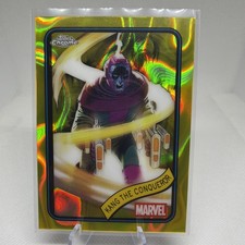 2025 Topps Chrome Marvel Kang The Conqueror Yellow Lava Refractor #181